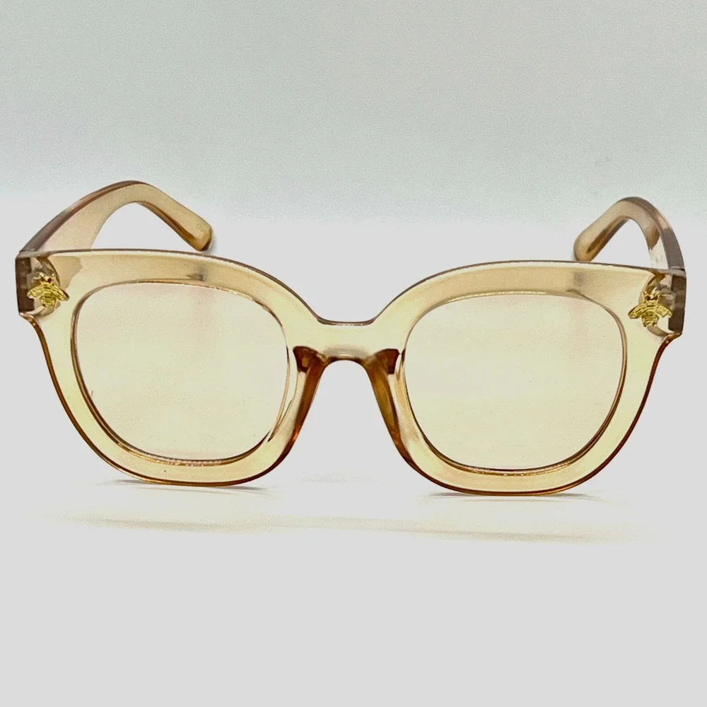 Womens Square Frame Sunglasses Fashion Trendy Beige‎ Lens Frame UV400 Protection